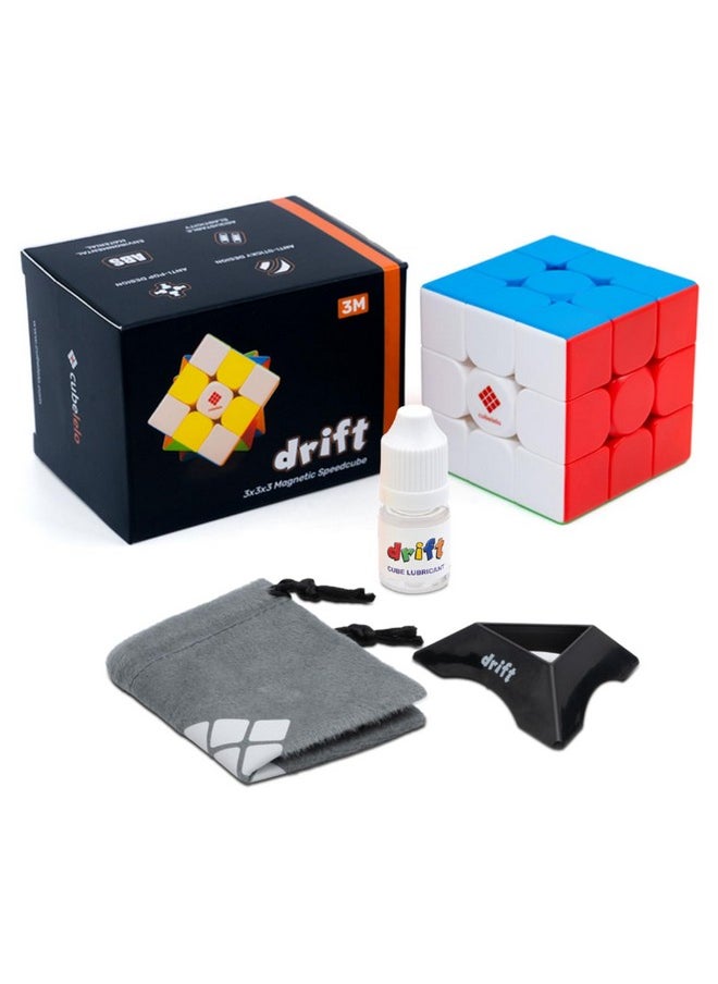 Drift 3M 3X3 Magnetic Speedcube & Premium Cube Lubricant Combo | Drift 3M Features 48 Precision Magnets| Ultra Smooth Buttery Turns | The Perfect Kit For Fast, Precise Solving!, Kids