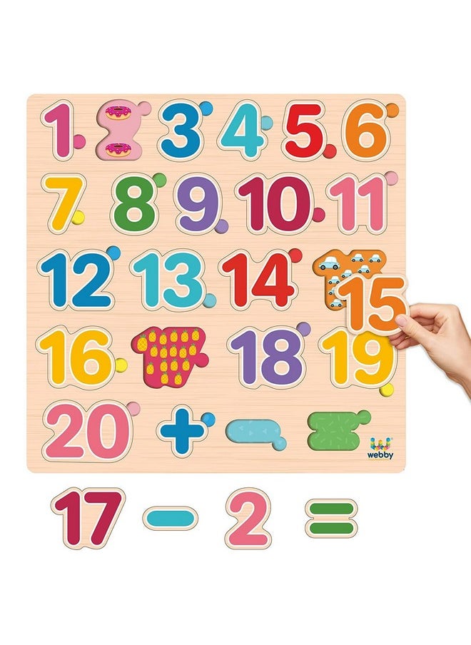 Wooden Numbers Counting Montessori Educational Pre-School Puzzle Board Toy For Boys And Girls