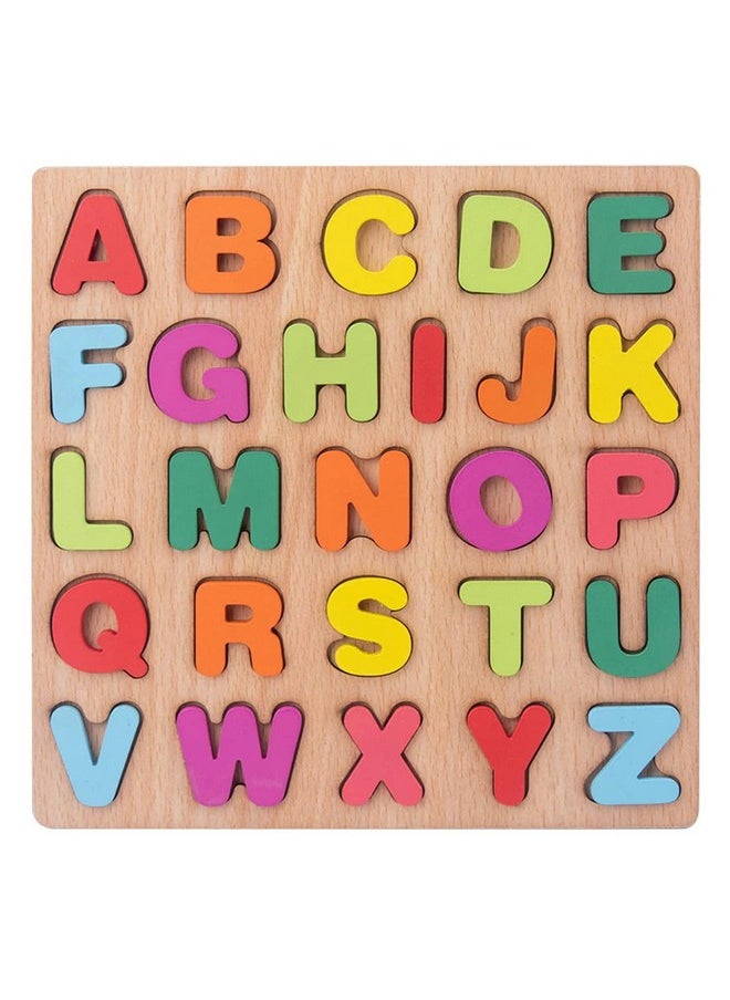 Wooden Alphabet Abc -Numbers & Shapes Puzzles For Kids | Abc Puzzle Board For Toddlers | Preschool Educational Learning Letter Toys, Montessori Sturdy Wooden Construction Puzzle (Alphabet Abc)