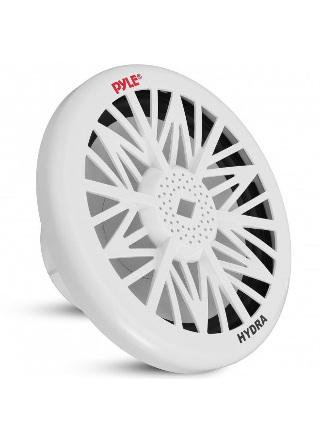 Pyle 10-Inch Outdoor Marine Audio Subwoofer - 500 Watt Single White Waterproof Bass Loud Speaker For Marine Stereo Sound System, Under Helm or Box Case Mount in Small Boat, Water Vehicle - PLMRW10