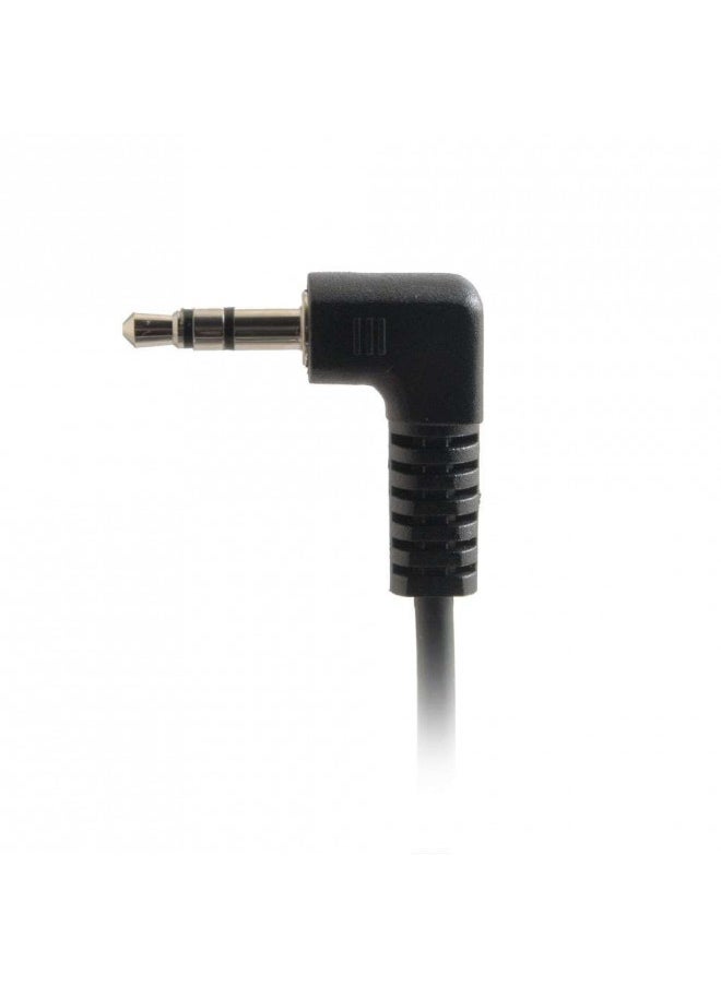 C2G Legrand Velocity 3.5mm Right Angle Stereo Audio Extension Cable, Male to Male Auxiliary Cable, Black Auxillary Port Extension Cable, 1.5 Feet, 1 Count, C2G 40582