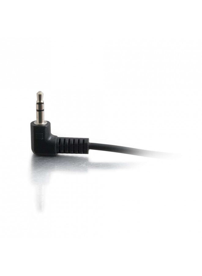 C2G Legrand Velocity 3.5mm Right Angle Stereo Audio Extension Cable, Male to Male Auxiliary Cable, Black Auxillary Port Extension Cable, 1.5 Feet, 1 Count, C2G 40582