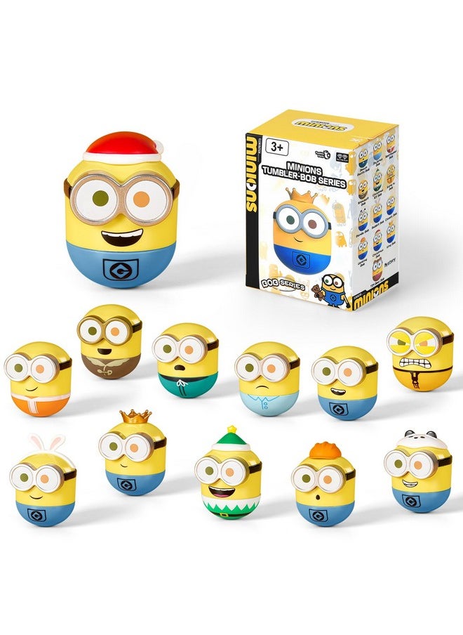 Blind Box Figures 1 Pcs, Mini Wobbler Toys Action Figures For Home Decor Desk Accessories, Despicable Me Collectible Toys For Kids Boys Girls Ages 3+, Tumbler Bob Series, Single Box