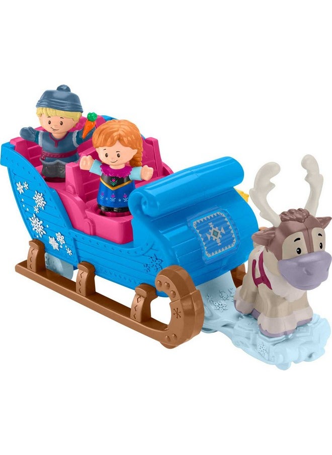 Little People Toddler Toy Disney Frozen Kristoff’S Sleigh Vehicle With Character Figures For Pretend Play Kids Ages 18+ Months