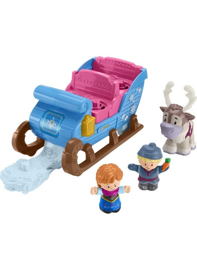 Little People Toddler Toy Disney Frozen Kristoff’S Sleigh Vehicle With Character Figures For Pretend Play Kids Ages 18+ Months