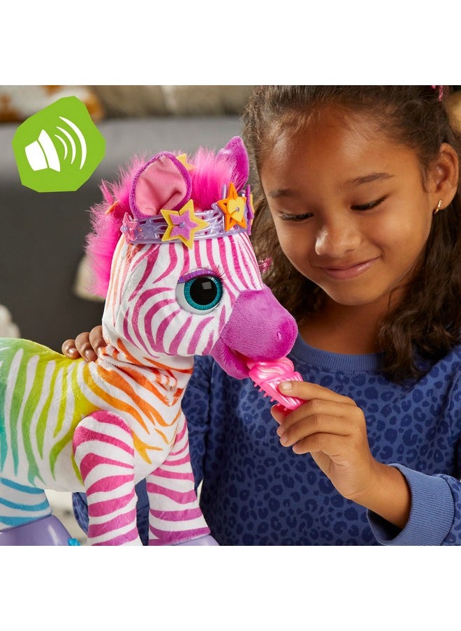 My Rainbow Zebra Electronic Pet Toy With 80+ Sounds, 20 Accessories - For 4+ Year Old Girls And Boys