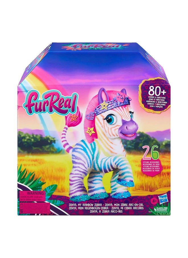 My Rainbow Zebra Electronic Pet Toy With 80+ Sounds, 20 Accessories - For 4+ Year Old Girls And Boys