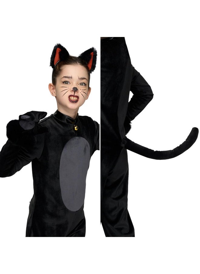 Black Cat Costume Girls, Halloween Black Cat Plush Costume, Toddler Cat Halloween Costume For Kids Role Play Themed Parties,M