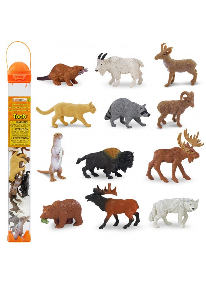 Safari Ltd. Wild Safari North American Wildlife TOOB With 12 Favorite Animal Toy Figurines