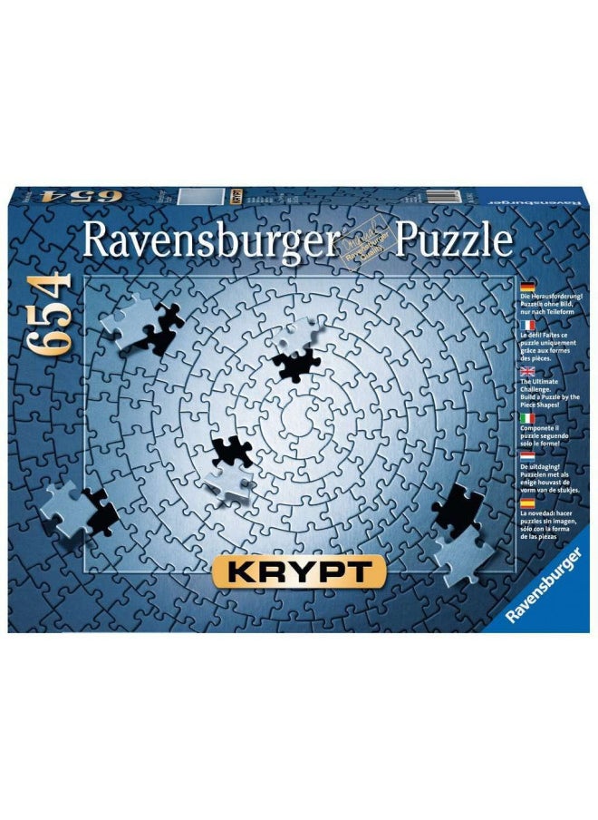 Ravensburger Krypt Silver 654 Piece Blank Jigsaw Puzzle Challenge for Adults Every Piece is Unique, Softclick Technology Means Pieces Fit Together Perfectly