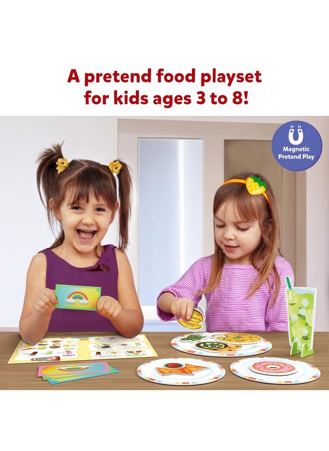 Pretend Play Playset - Restaurant Playset, 30+ Magnetic Food Items For Child'S Play, Restaurant Toys, Back-To-School Kitchen Accessories, Gifts For Kids, Toddlers, Ages 3, 4, 5, 6, 7, 8