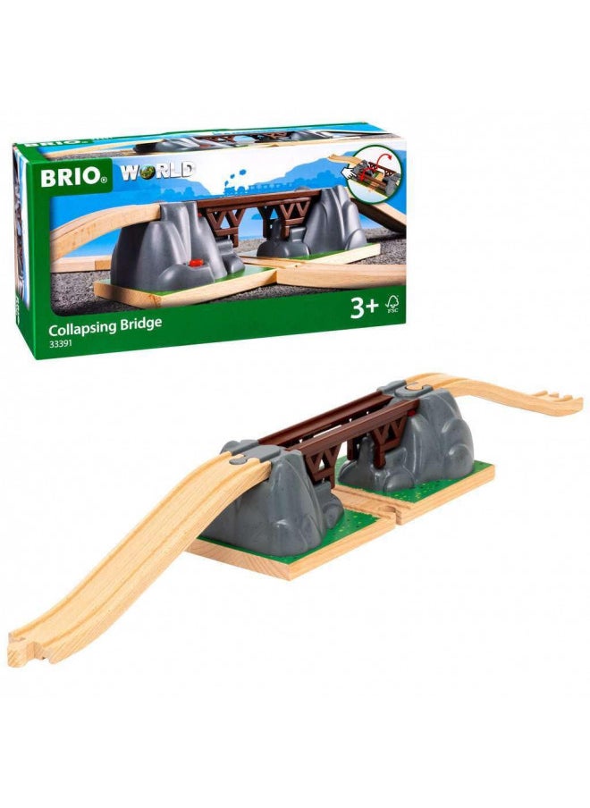 BRIO World - 33391 Collapsing Bridge | 3 Piece Toy Train Accessory for Kids Age 3 and Up