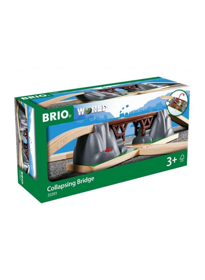 BRIO World - 33391 Collapsing Bridge | 3 Piece Toy Train Accessory for Kids Age 3 and Up