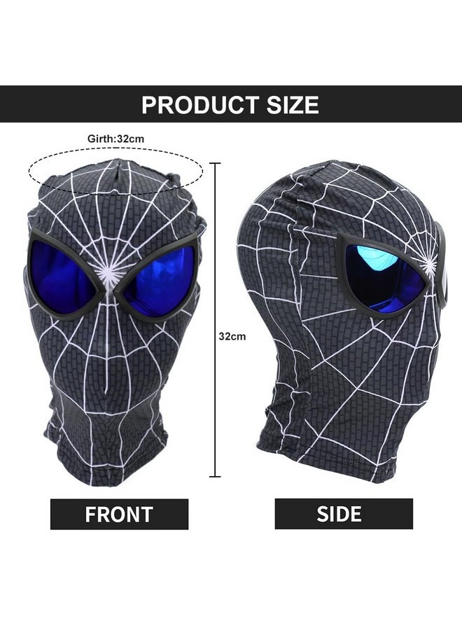 ® 3D Spider-Man Mask, Spiderman Masks Spider Man Cosplay Costumes Superhero Lenses, Superhero Costume Mask For Adult Kids, Role Play Masks For Halloween Christmas (Black White)