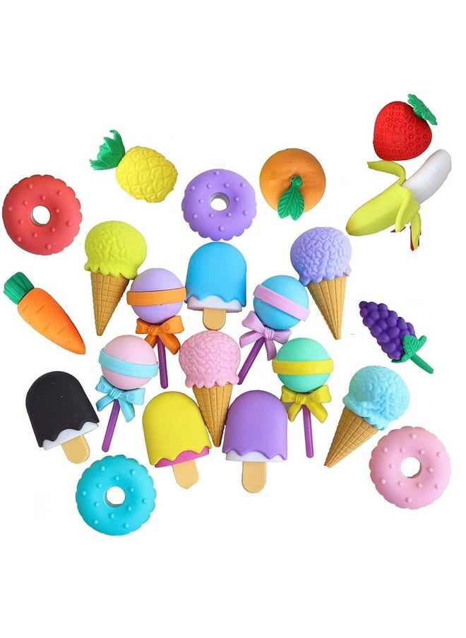 Fruit Ice Cream Combo Pack Erasers For Kids Different Shape