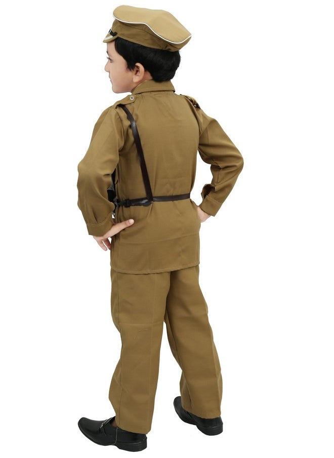 Cotton Police Costume Dress (3-4 Years),Brown