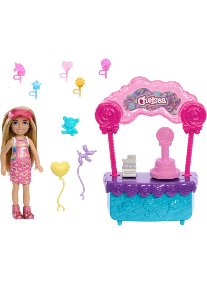 Chelsea Doll & Lollipop Stand Playset With Accessories, 10-Piece Toy Set From And Stacie To The Rescue Movie