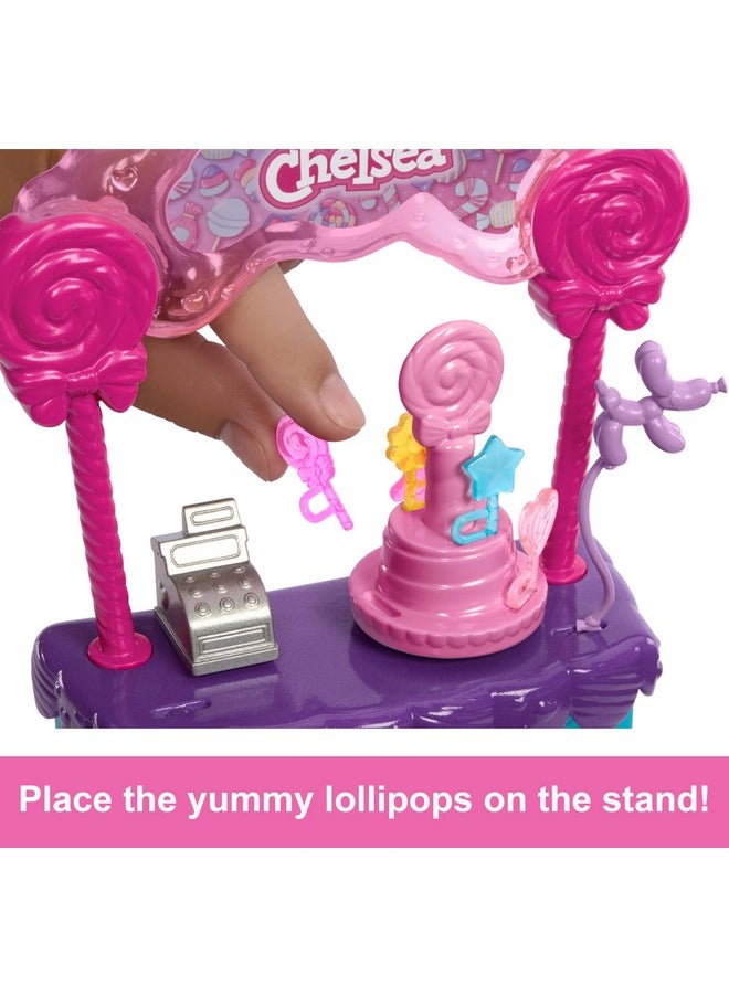 Chelsea Doll & Lollipop Stand Playset With Accessories, 10-Piece Toy Set From And Stacie To The Rescue Movie