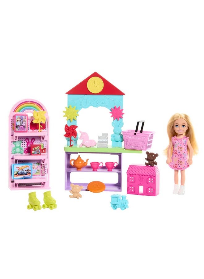 Chelsea Can Be… Toy Store Playset With Small Blonde Doll, Counter & Display Furniture & 15 Accessories, Like Mini Toys