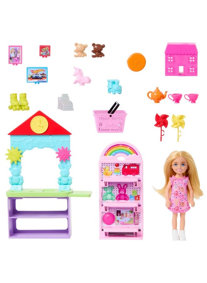 Chelsea Can Be… Toy Store Playset With Small Blonde Doll, Counter & Display Furniture & 15 Accessories, Like Mini Toys