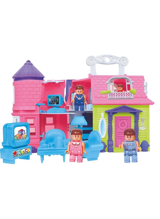 Toyzone Bella Doll House-44758 | Role Play Set | Doll House With Equipped Room | Doll House Play Set For Kids | For Kids Age 3+