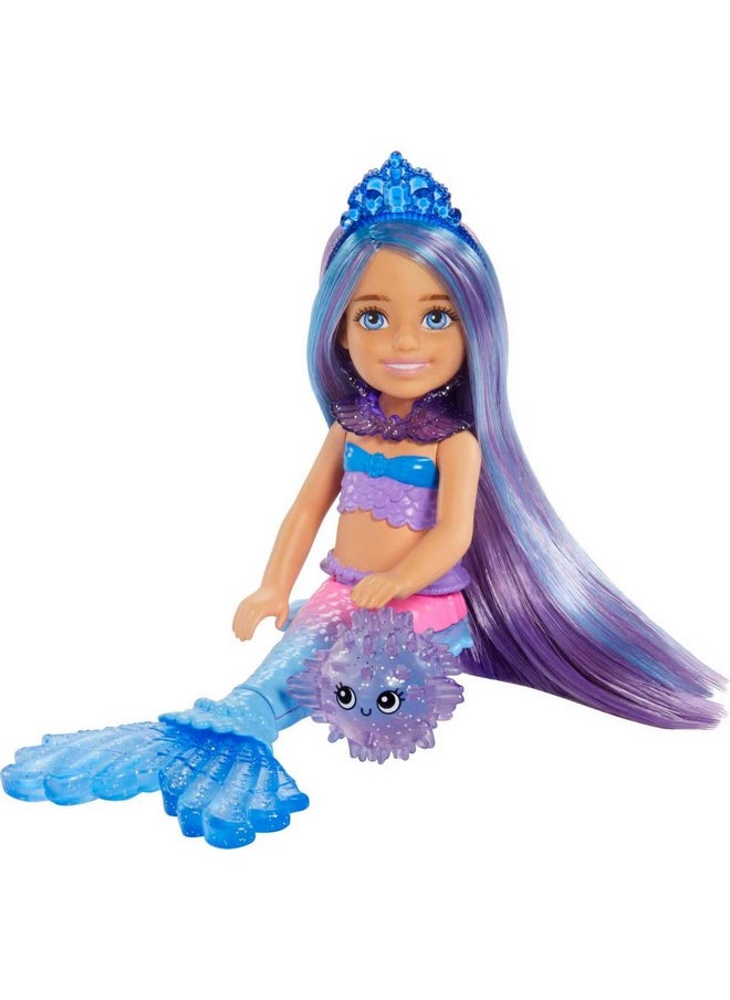 Mermaid Power™ Chelsea™ Mermaid Doll (Blue & Purple Hair) With 2 Pets, Treasure Chest & Accessories, Toy For 3 Year Olds & Up