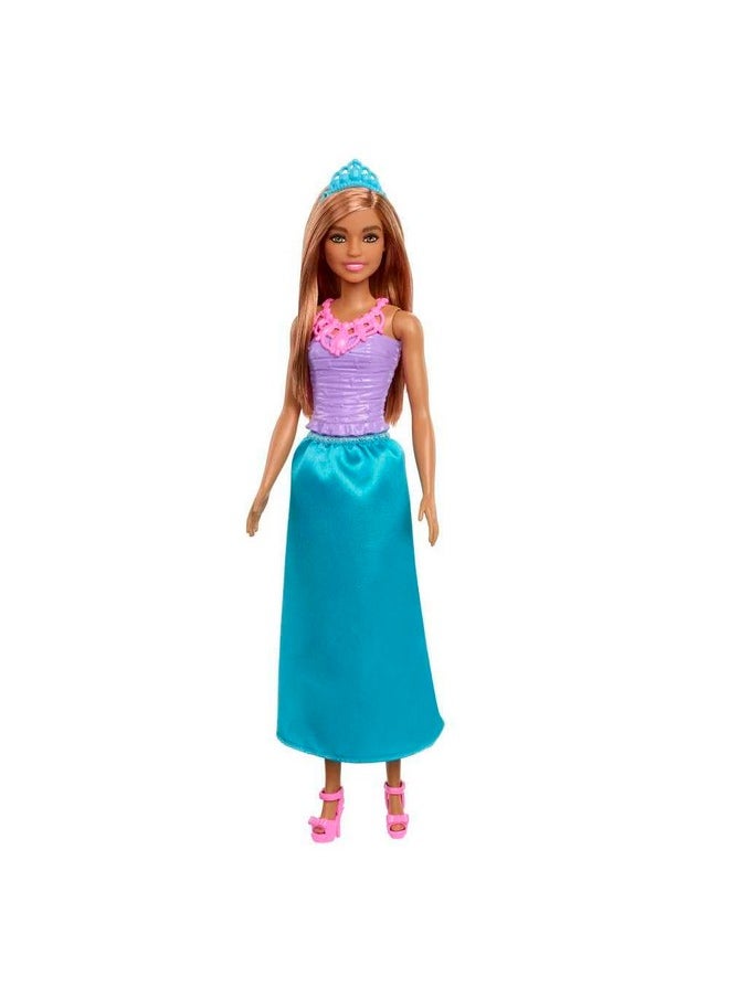 Dreamtopia Princess Doll (Brunette), Wearing Blue Skirt, Shoes And Tiara, Toy For Kids Ages 3 Years Old And Up