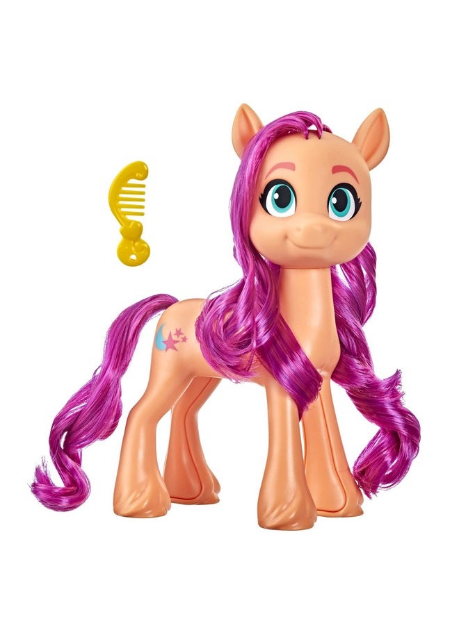 : A New Generation Mega Movie Friends Sunny Starscout - 8-Inch Orange Pony Figure With Comb, Toy For Kids Ages 3 And Up