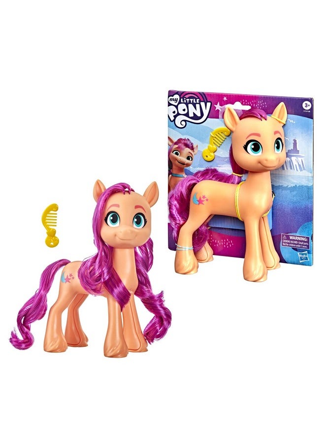 : A New Generation Mega Movie Friends Sunny Starscout - 8-Inch Orange Pony Figure With Comb, Toy For Kids Ages 3 And Up