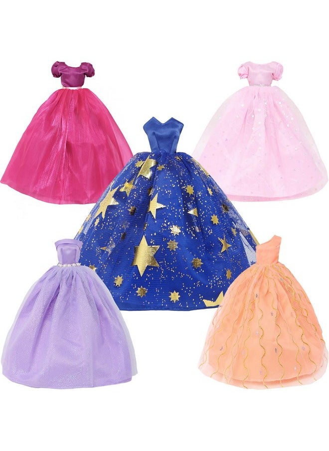 5 Pcs Handmade Wedding Dress Party Gown For 11.5 Inch Girl Doll Clothes Accessories Random Clothing Set