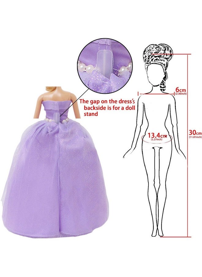 5 Pcs Handmade Wedding Dress Party Gown For 11.5 Inch Girl Doll Clothes Accessories Random Clothing Set