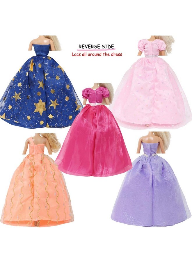 5 Pcs Handmade Wedding Dress Party Gown For 11.5 Inch Girl Doll Clothes Accessories Random Clothing Set