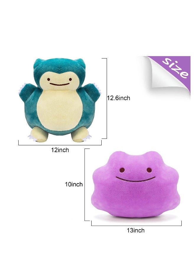 Jumbo Plush 12.6 Inch Ditto Reversible Plushie Changeable Two Style Soft Stuffed Toy Doll Pillow for Kids Birthday