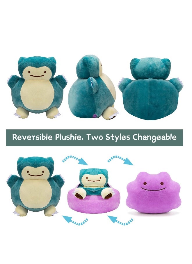 Jumbo Plush 12.6 Inch Ditto Reversible Plushie Changeable Two Style Soft Stuffed Toy Doll Pillow for Kids Birthday