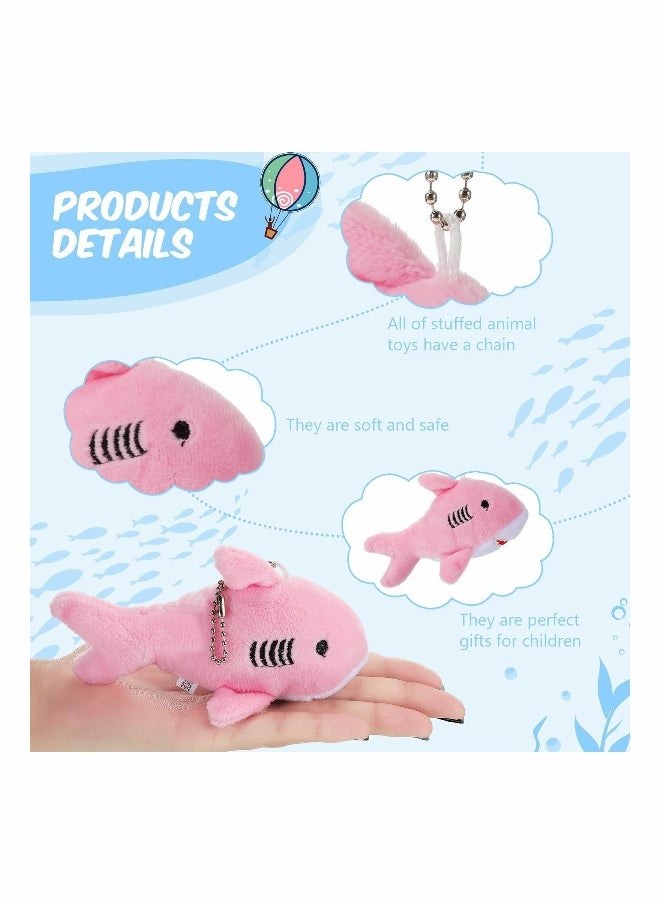 12 Pcs Mini Stuffed Animal Soft Shark Plush Toys Shark Party Favors Shark Party Bag Tiny Ocean Animal Toys for Baby Toddlers Kids Stocking Stuffs 10CM