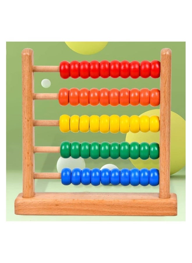 Wooden Counting Toy Abacus Bead Wood Classic Abacus Counting Tool Portable Numbers Math Calculating Tool for Home Classroom School