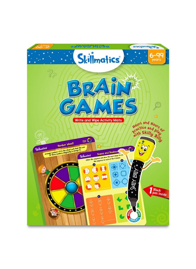 Educational Game - Brain Games, Reusable Activity Mats With Dry Erase Marker, Gifts, Travel Toy, Ages 6 And Up,For Kid