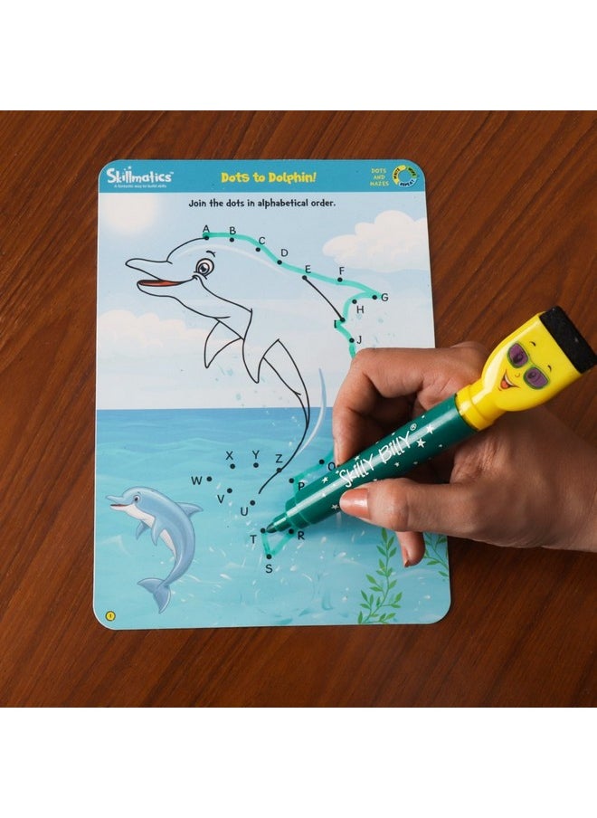 Educational Game - Dots & Mazes, Reusable Activity Mats With Dry Erase Marker, Gifts, Travel Toy, Ages 3 To 6, Kids