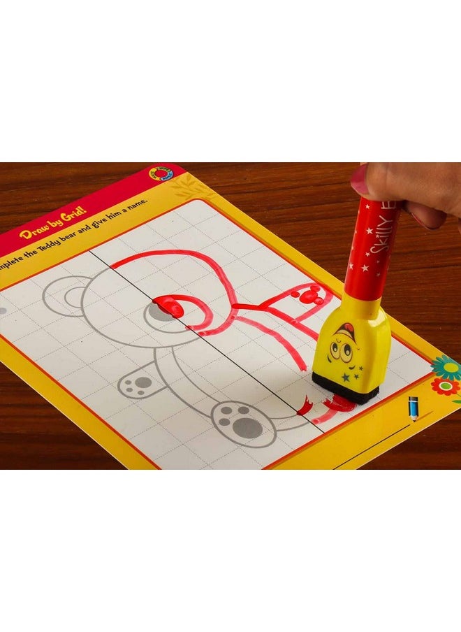 Educational Game - Boredom Buster, Reusable Activity Mats With Dry-Erase Marker, Gifts, Travel Toy For Kids Ages 3, 4, 5, 6