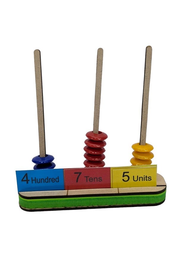 Wooden Place Value Abacus And Number Expansion Cards. For Conceptual Learning Of Number Sense, Addition, Subtractions Concepts, Kids
