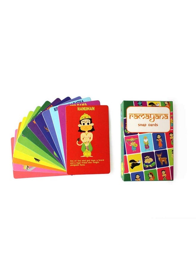 Ramayana Snap Card Game - 52 Cards Featuring Characters (4 Years+) | Multicolor | Cultural Awareness | Learning | Easy To Carry | 100% Child Safe