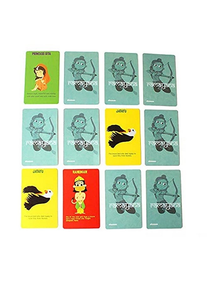 Ramayana Snap Card Game - 52 Cards Featuring Characters (4 Years+) | Multicolor | Cultural Awareness | Learning | Easy To Carry | 100% Child Safe