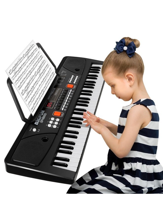 Piano For Kids With Microphone, Keyboard Piano For Beginners Electronic Keyboard 61 Keys With Dual Speakers/Led Display/Aux-In Jack/Music Stand Piano Toys For Boys Girls Ages 3-12