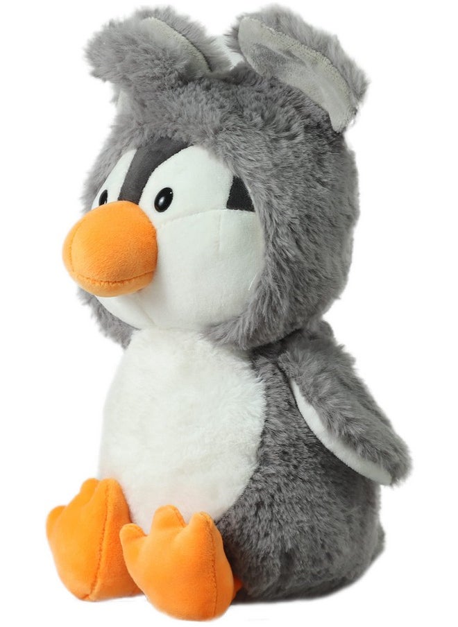 Cute Grey Penguin Soft Toy For Girls/Kids | Huggable Hoodie Penguin Soft Toy | Stuffed Plush Animal | Ideal For Birthdays & Special Occasions - 25Cm