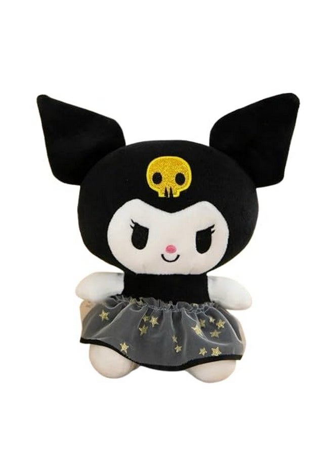 Kawaii Kuromi Soft Toy, 24Cm, Black And White