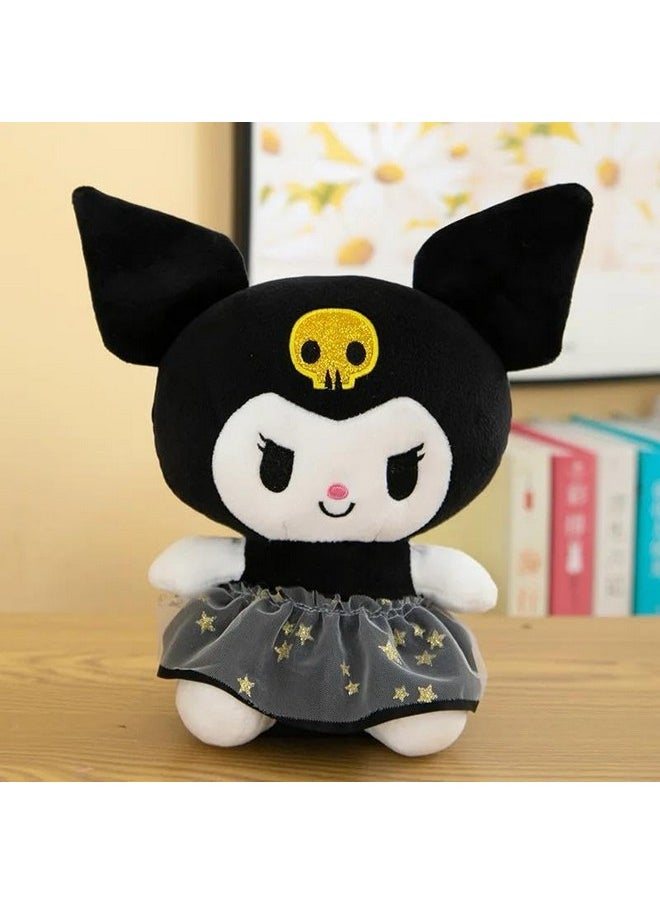 Kawaii Kuromi Soft Toy, 24Cm, Black And White