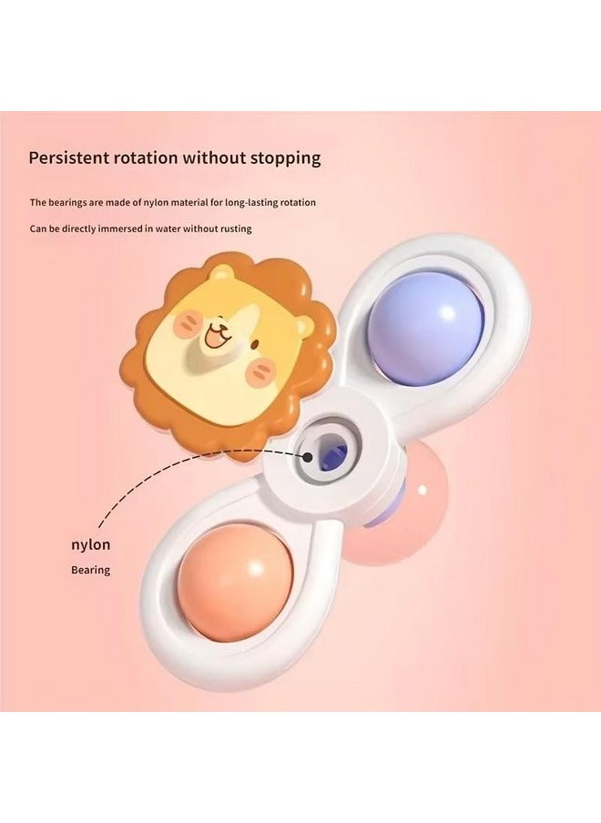 3 Pc Fidget Spinner Bath Toy Toddlers Spinning Rattle Suction Cup Baby Bath Tub Toys For Kids 1 2 3 Years Birthday Gift, Assorted