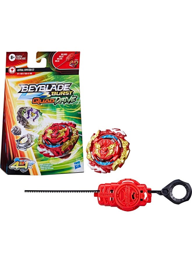 Burst Quaddrive Astral Spryzen S7 - Bey Blade Spinning Top Starter Pack Toy, Beyblade Battling Game Top Toy With Launcher For Kids Ages 8+, Original Beyblade By Hasbro