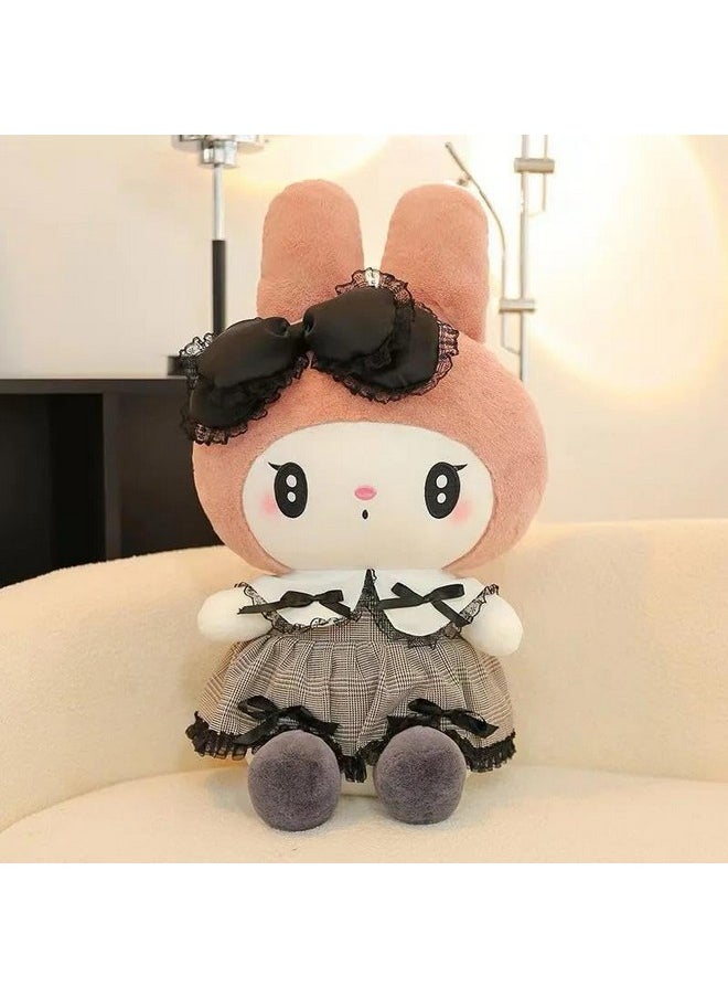 Kawaii Cartoon My Melody Soft Plush Toy, 25Cm Small, Pink And Black Pack Of 1