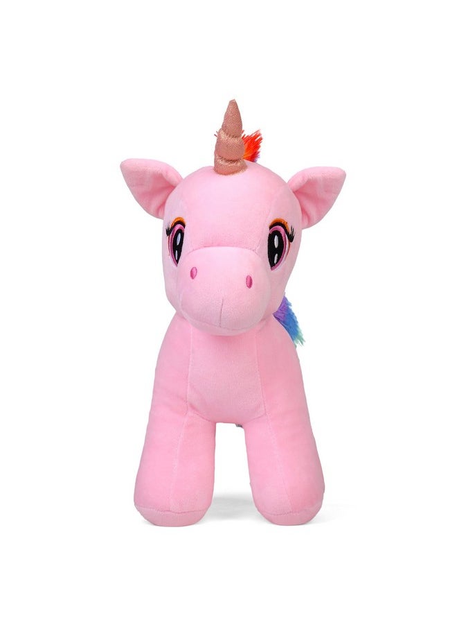 Enchanting Light Pink Unicorn Soft Toy | Great Gift For Girls/Kids | Floppy And Glittery With Sparkling Horn | Soft Stuffed Plush Animal |- 29Cm